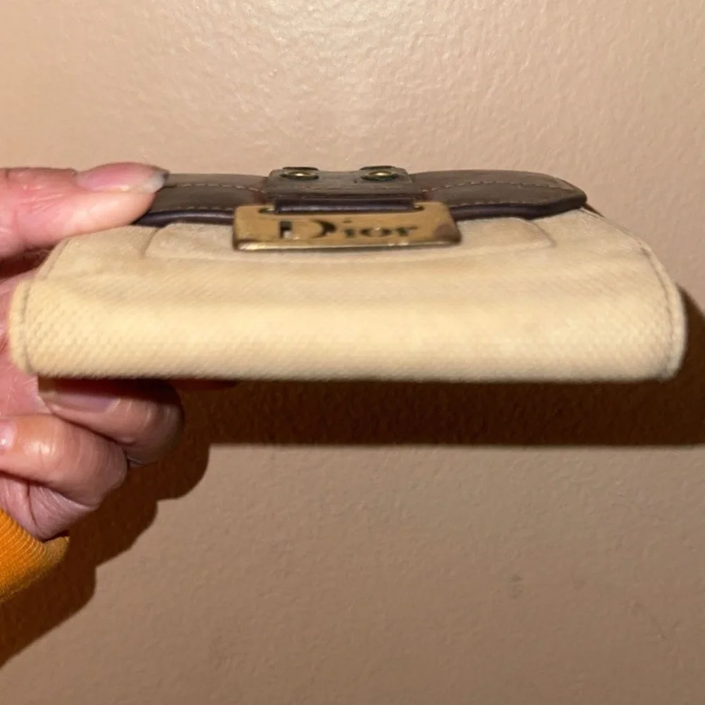 Vintage Christian Dior canvas & leather wallet